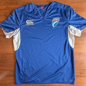 Canterbury of New Zealand EIRA Rugby Jersey Size XXL Blue Vapodri Shirt EUC